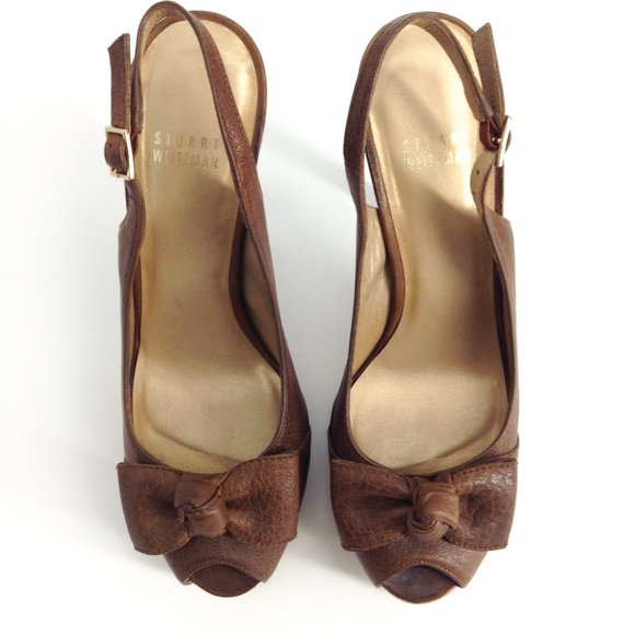 STUART WEITZMAN Friller Peep Toe Slingback Heels - Picture 8 of 8